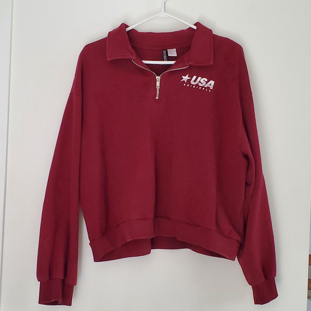 H&M Cropped Half Zip Sweater